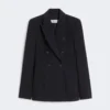 Blazer i seersucker av ullblanding, ultramarin