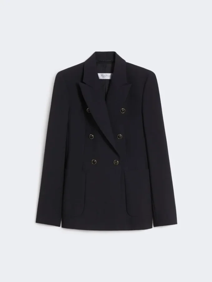 Blazer i seersucker av ullblanding, ultramarin