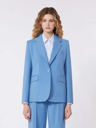 Blazer i stretchull, lyseblå