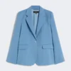 Blazer i stretchull, lyseblå