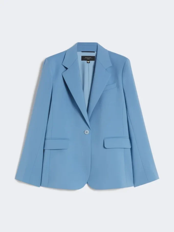 Blazer i stretchull, lyseblå