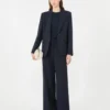 Blazer i stretchull, marineblå
