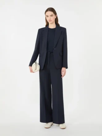 Blazer i stretchull, marineblå
