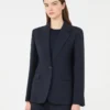 Blazer i stretchull, marineblå