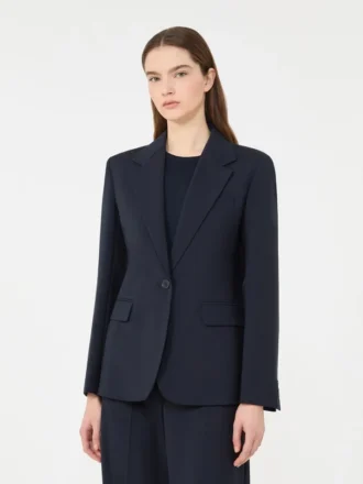 Blazer i stretchull, marineblå