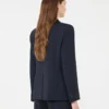 Blazer i stretchull, marineblå