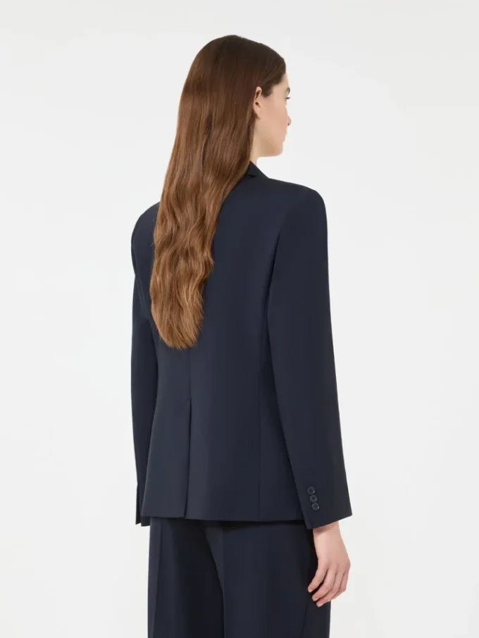 Blazer i stretchull, marineblå