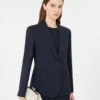 Blazer i stretchull, marineblå