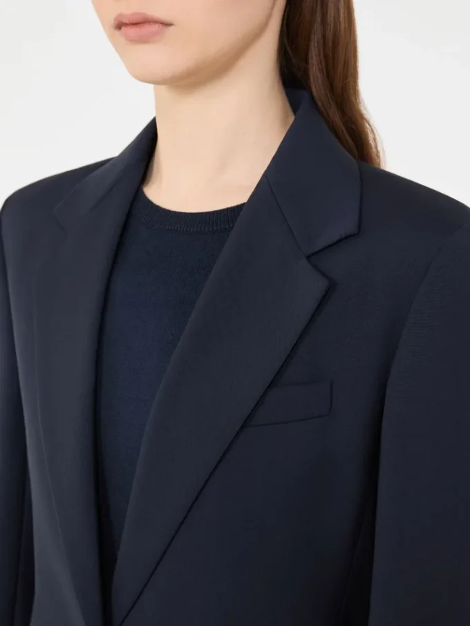 Blazer i stretchull, marineblå