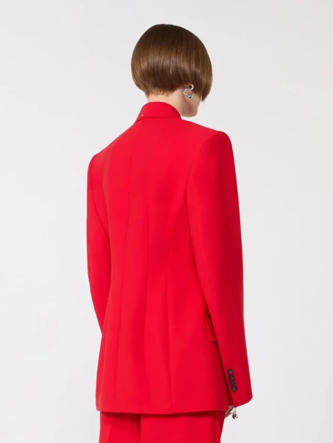 Blazer i stretchull med dobbeltspent, rød