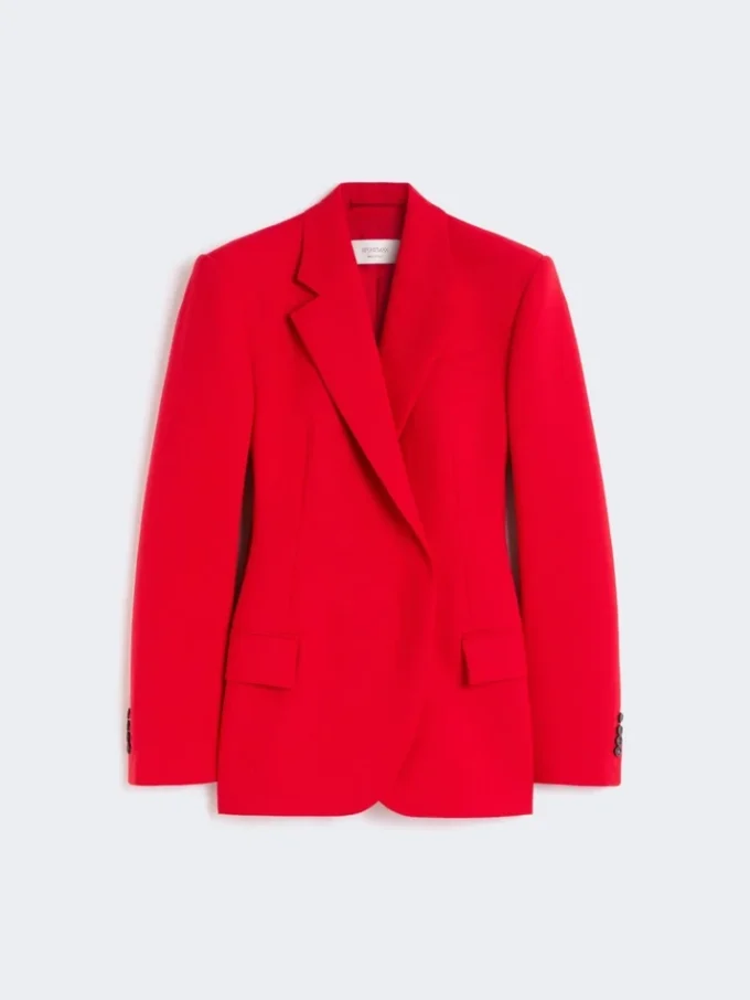 Blazer i stretchull med dobbeltspent, rød