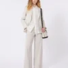 Blazer i stretchull, sand