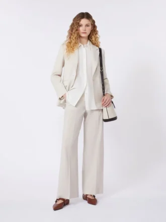 Blazer i stretchull, sand