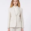 Blazer i stretchull, sand