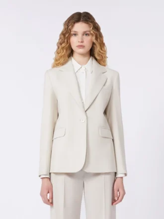 Blazer i stretchull, sand