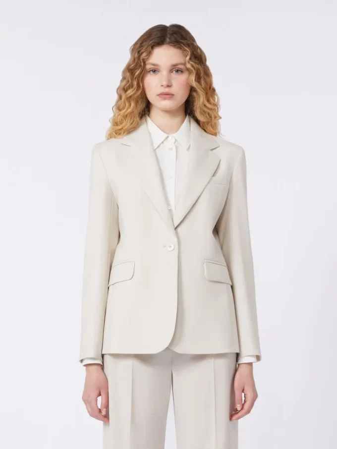 Blazer i stretchull, sand