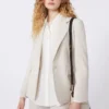 Blazer i stretchull, sand