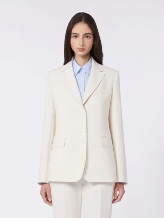 Blazer i viskoseblanding, elfenben
