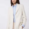 Blazer i viskoseblanding, elfenben Blazer i viskoseblanding, elfenben