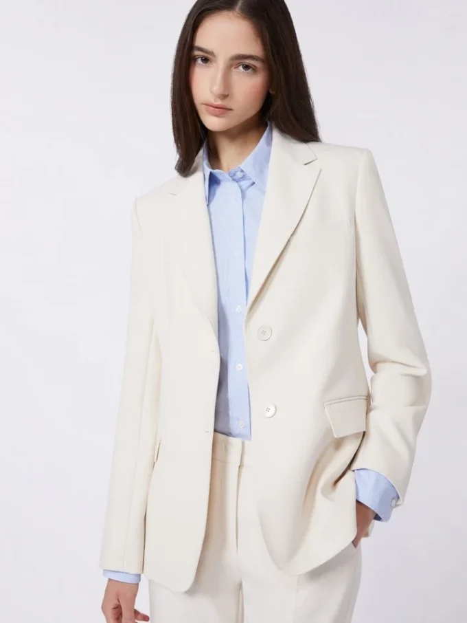 Blazer i viskoseblanding, elfenben Blazer i viskoseblanding, elfenben