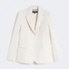 Blazer i viskoseblanding, elfenben Blazer i viskoseblanding, elfenben