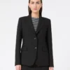 Blazer i viskoseblanding, svart Blazer i viskoseblanding, svart