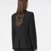 Blazer i viskoseblanding, svart Blazer i viskoseblanding, svart