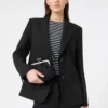 Blazer i viskoseblanding, svart Blazer i viskoseblanding, svart