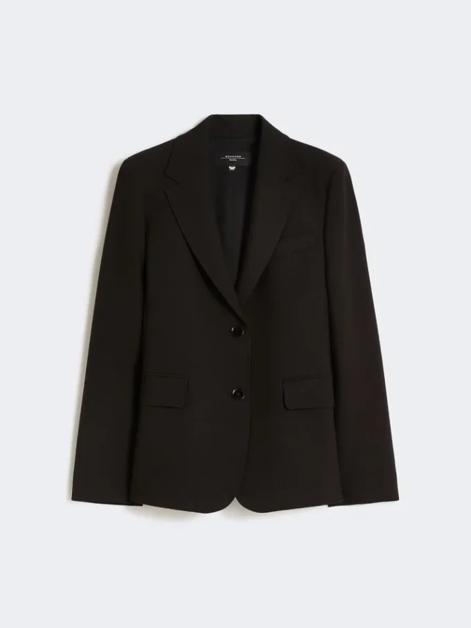 Blazer i viskoseblanding, svart Blazer i viskoseblanding, svart