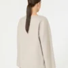 Bluse i bredvevd ull, beige