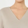 Bluse i bredvevd ull, beige