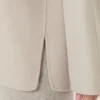 Bluse i bredvevd ull, beige