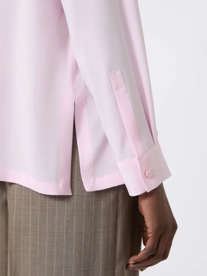 Bluse i silkecharmeuse, rosa Bluse i silkecharmeuse, rosa