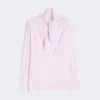 Bluse i silkecharmeuse, rosa Bluse i silkecharmeuse, rosa