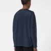 Bluse i silkecrepe de chine, ultramarin Bluse i silkecrepe de chine, ultramarin