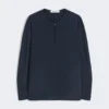 Bluse i silkecrepe de chine, ultramarin Bluse i silkecrepe de chine, ultramarin