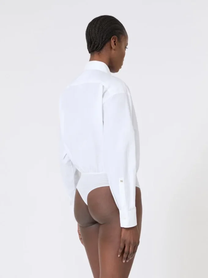 Bodysuit i poplin, optisk hvit