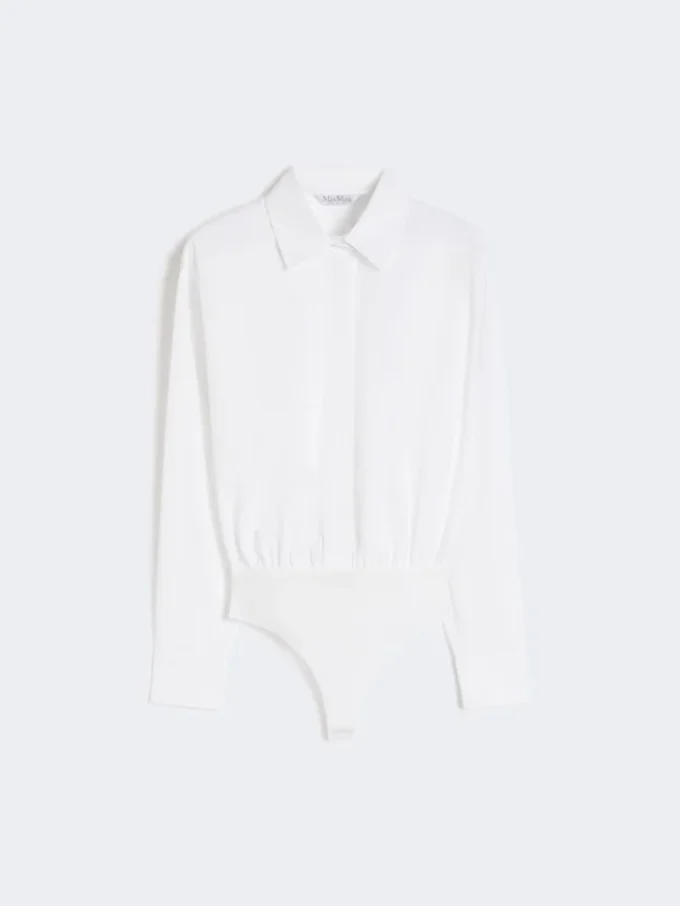Bodysuit i poplin, optisk hvit