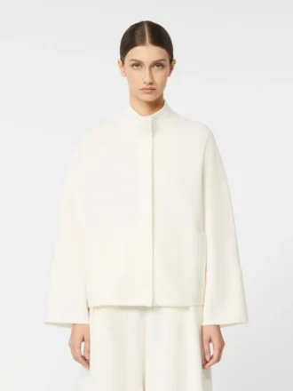 Boksformet cardigan i ull, silke