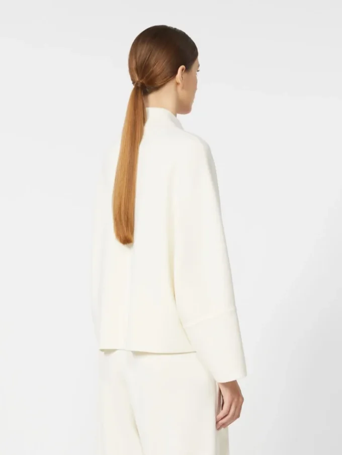 Boksformet cardigan i ull, silke Boksformet cardigan i ull, silke