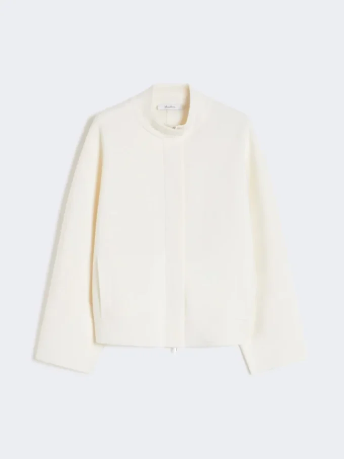 Boksformet cardigan i ull, silke Boksformet cardigan i ull, silke