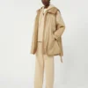 Bomulls-sweatshirt med glidelås, sand