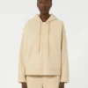 Bomulls-sweatshirt med glidelås, sand