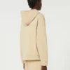 Bomulls-sweatshirt med glidelås, sand