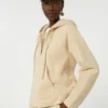 Bomulls-sweatshirt med glidelås, sand