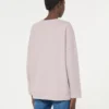 Bomulls-sweatshirt med rund hals, lilla