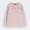 Bomulls-sweatshirt med rund hals, lilla
