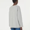 Bomulls-sweatshirt med rund hals, lysegrå