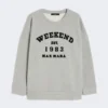 Bomulls-sweatshirt med rund hals, lysegrå