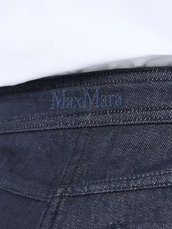 Bomullsbukser i denim-look, midnattsblå